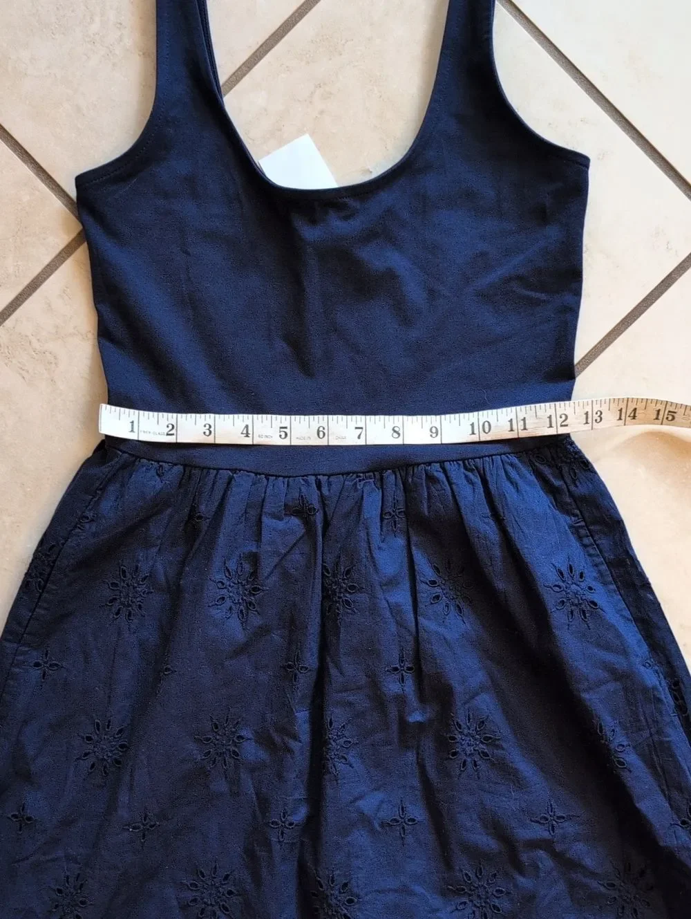 NWT J. Crew Midi Dress Mixed-media Eyelet Blue Lined Size XSP